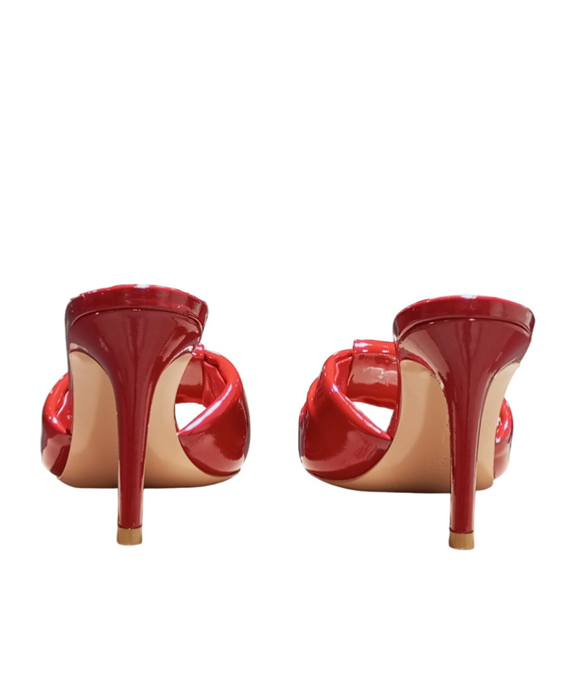 Gianvito Rossi Night Bow Patent Heel Shoe In Red