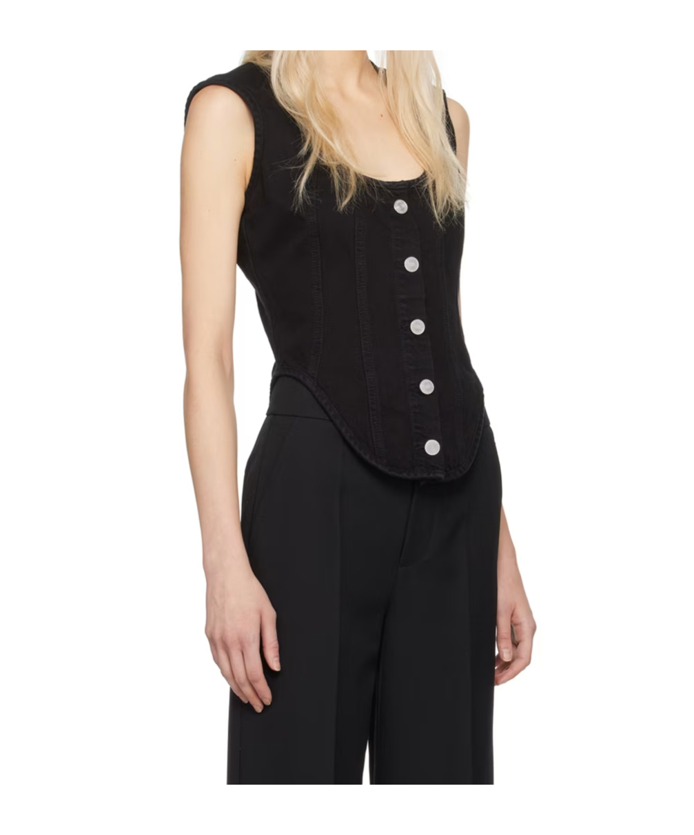 Frame Asymmetric Hem Vest In Black