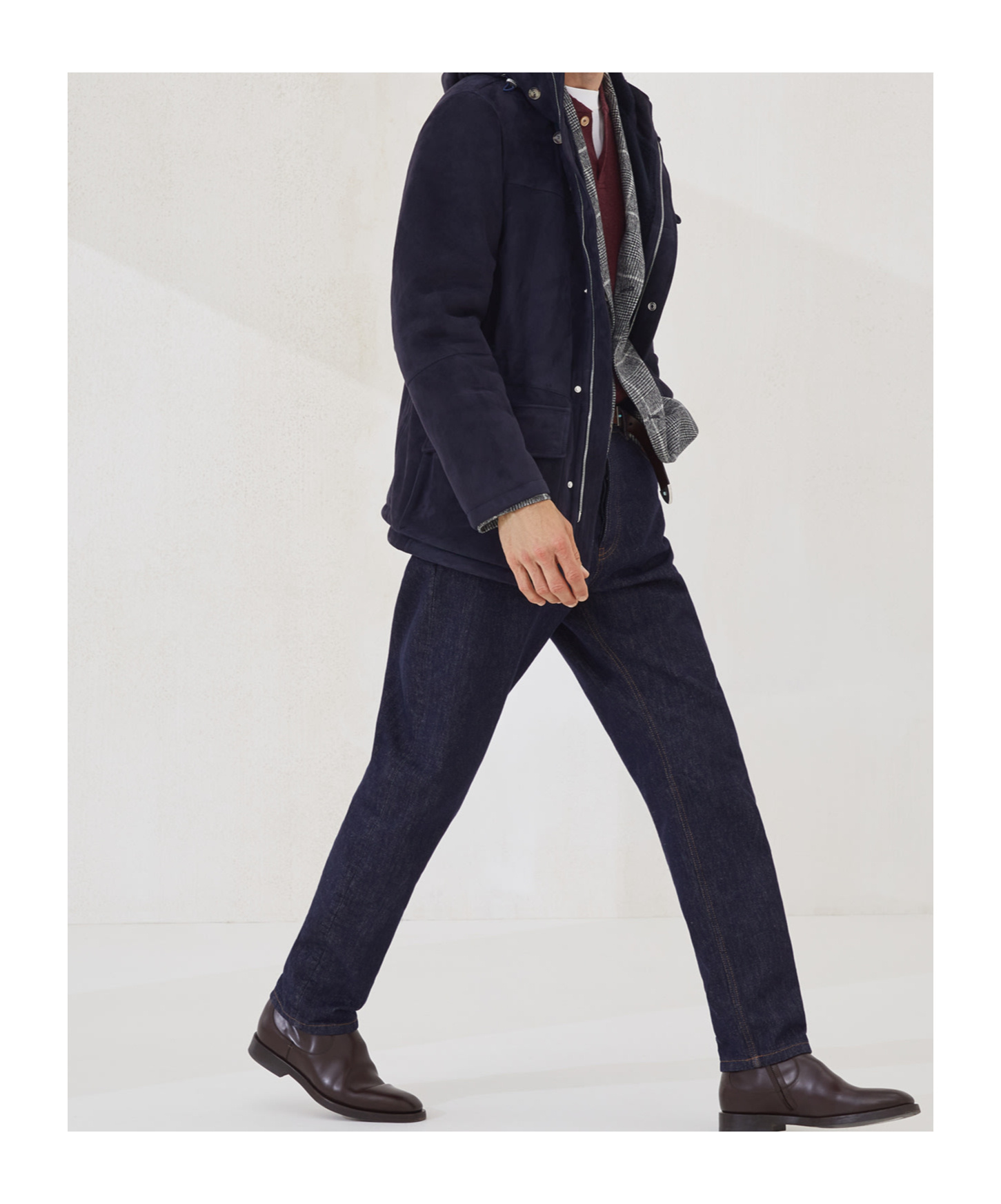 Brunello Cucinelli Shearling Parka In Blue