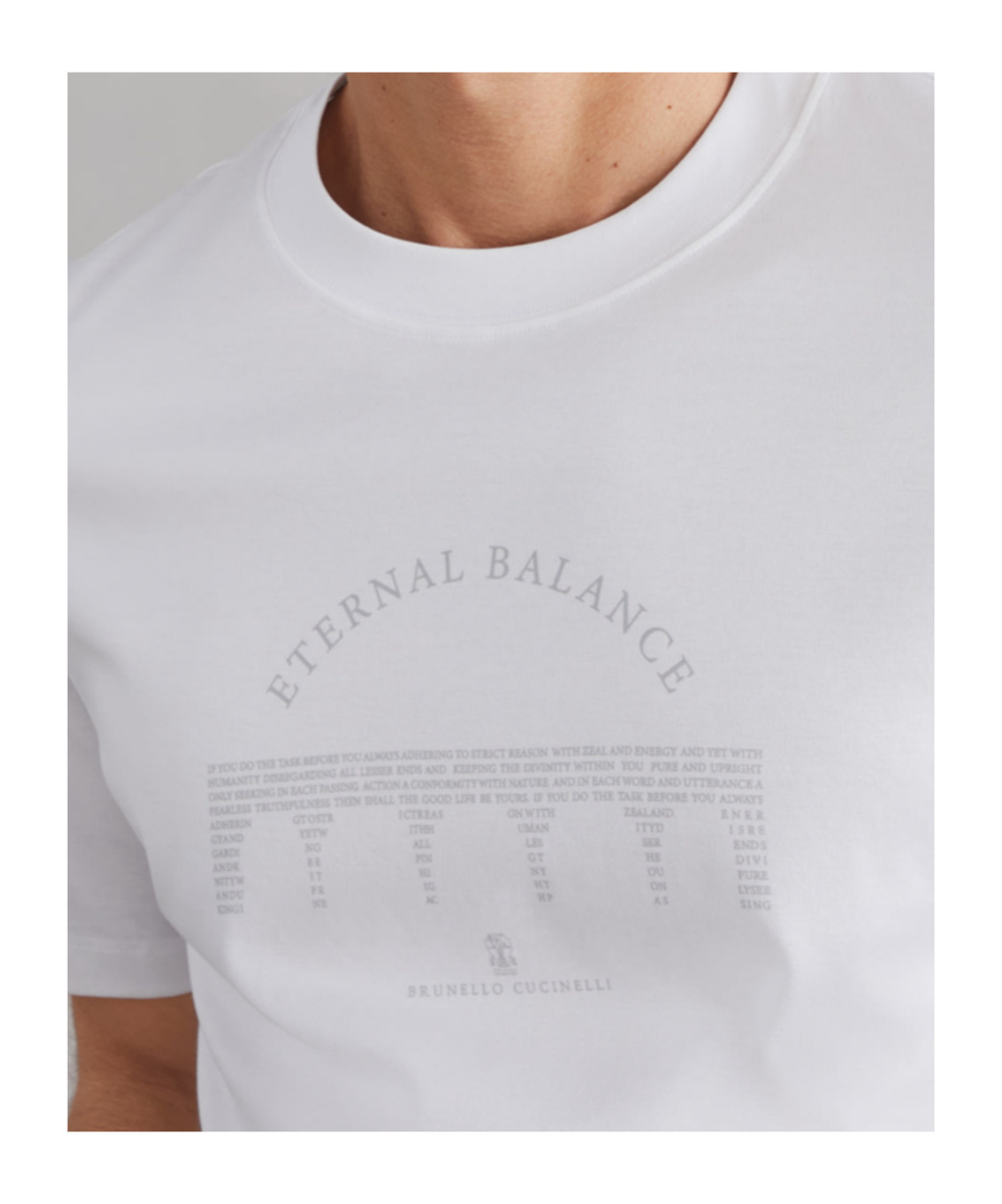 Brunello Cucinelli Eternal Balance Printed T-shirt In White