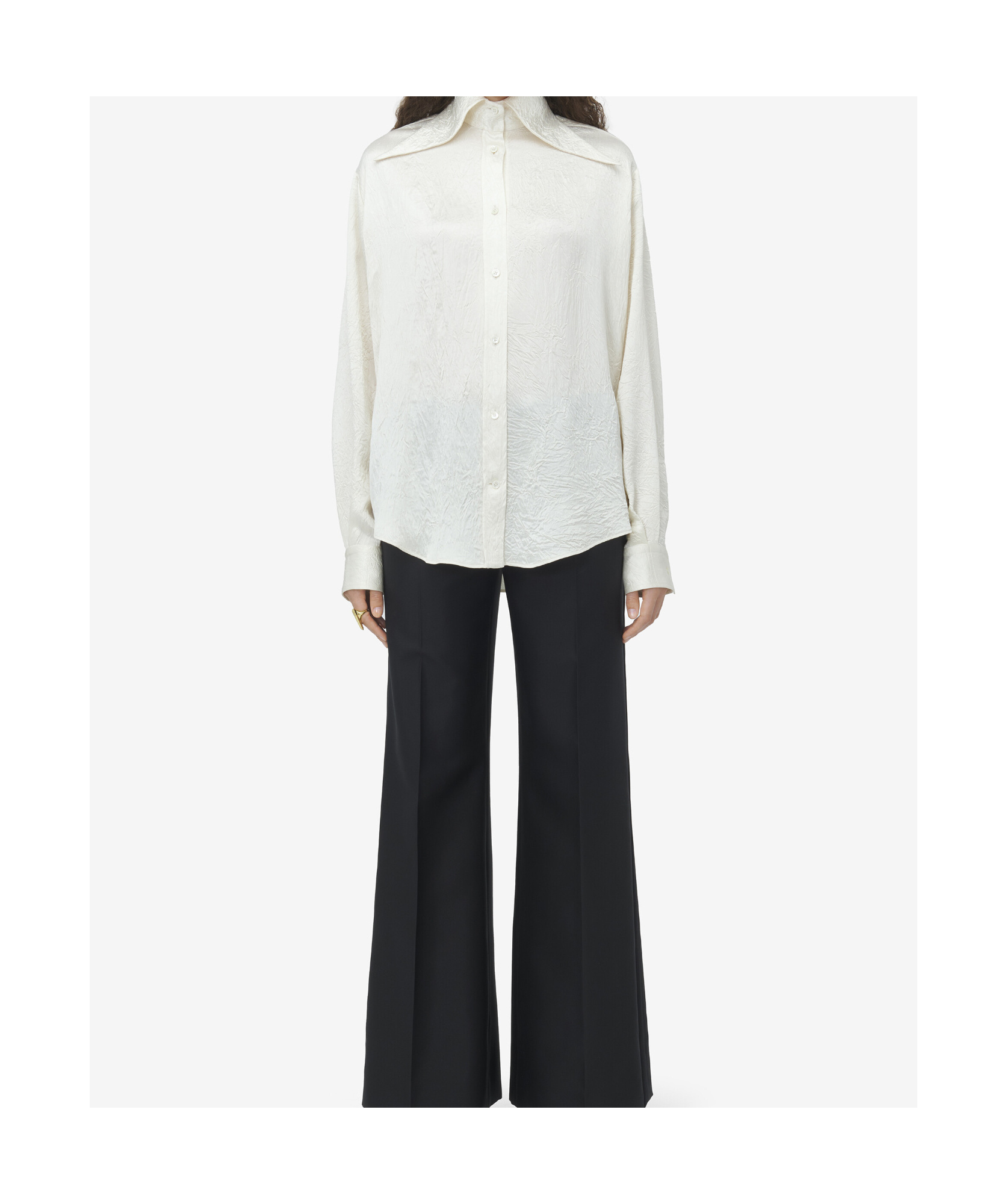 Alexander Mcqueen Exaggerated Collar Shirt In White