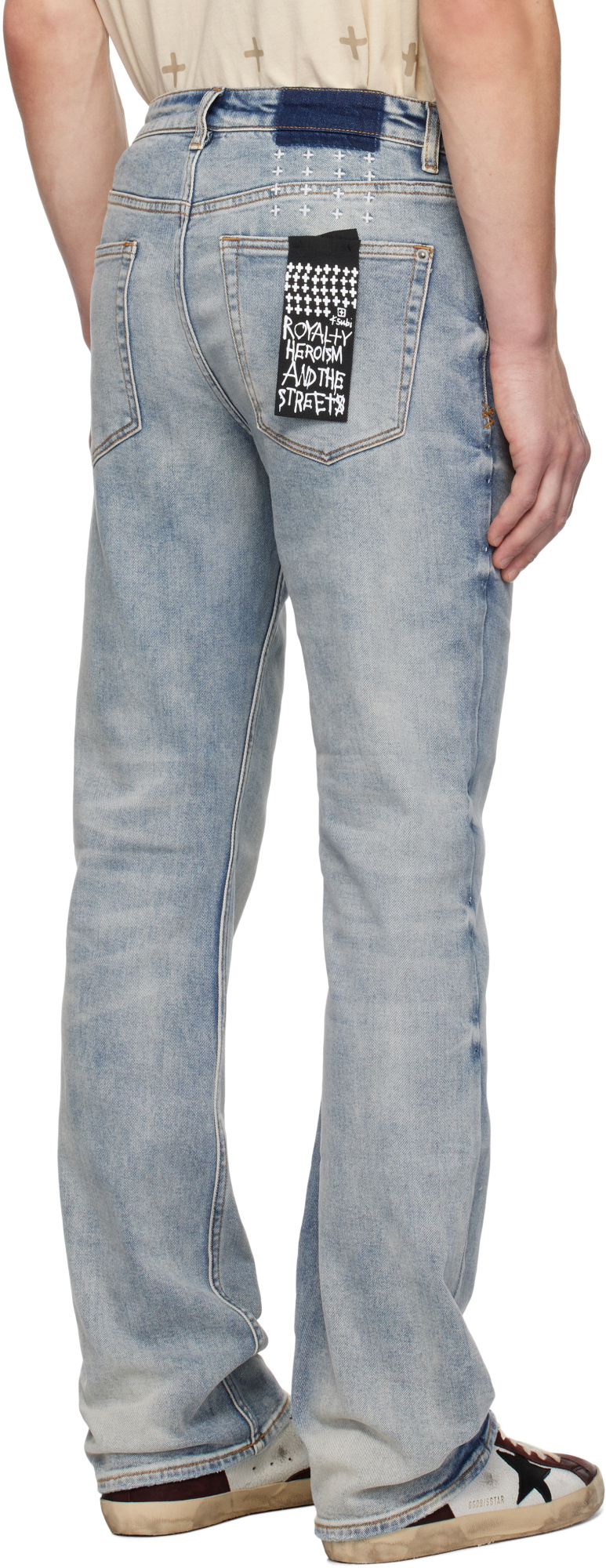 KSUBI ACID-WASH FLARED JEANS