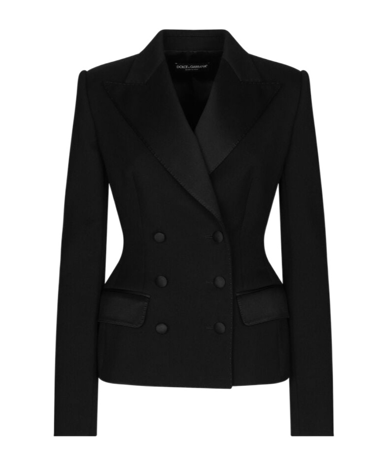 Dolce & Gabbana Tuxedo Blazer With Peak Lapel And Structured Shoulders In Black