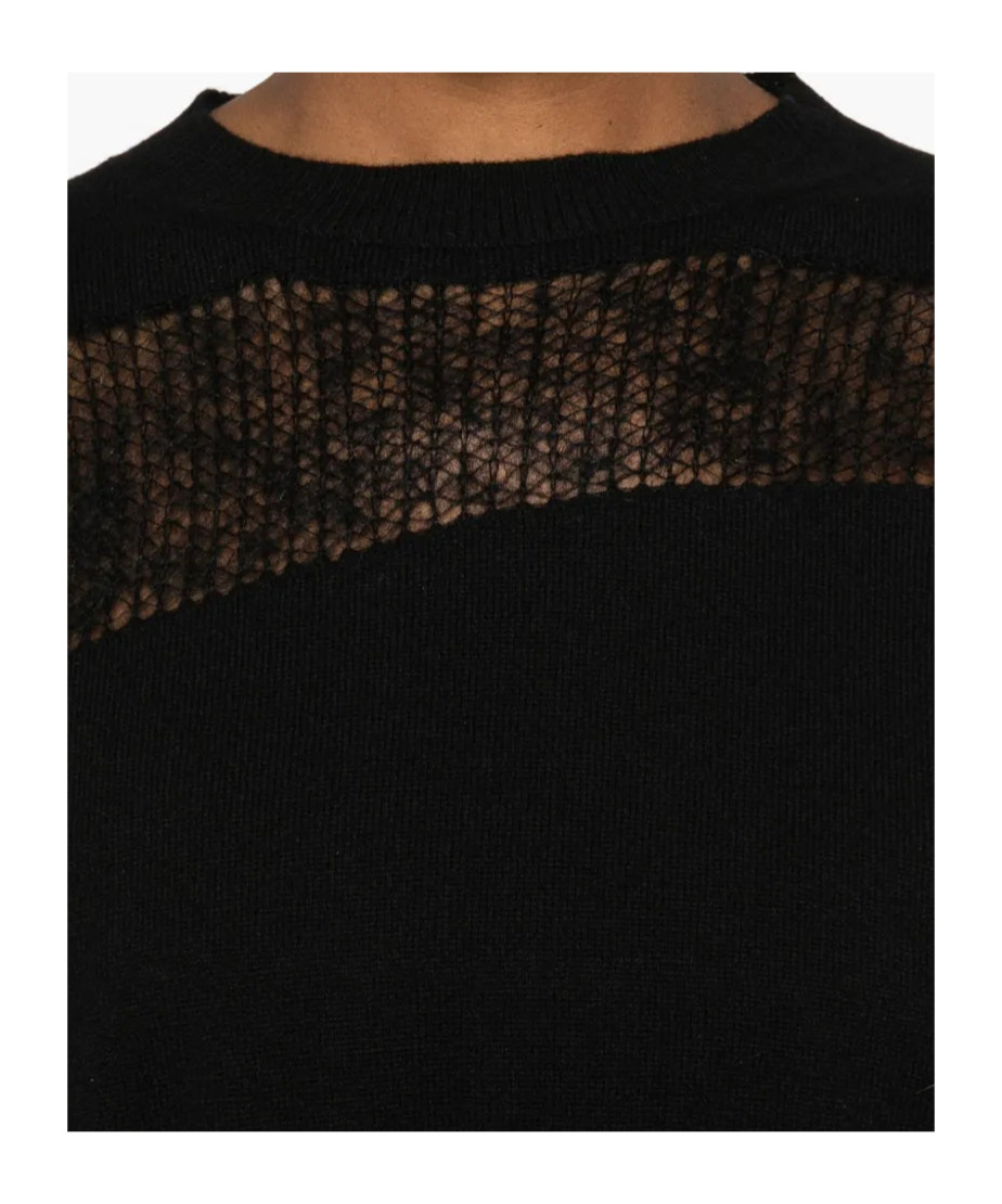 Fabiana Filippi Mesh-panel Sweater In Black