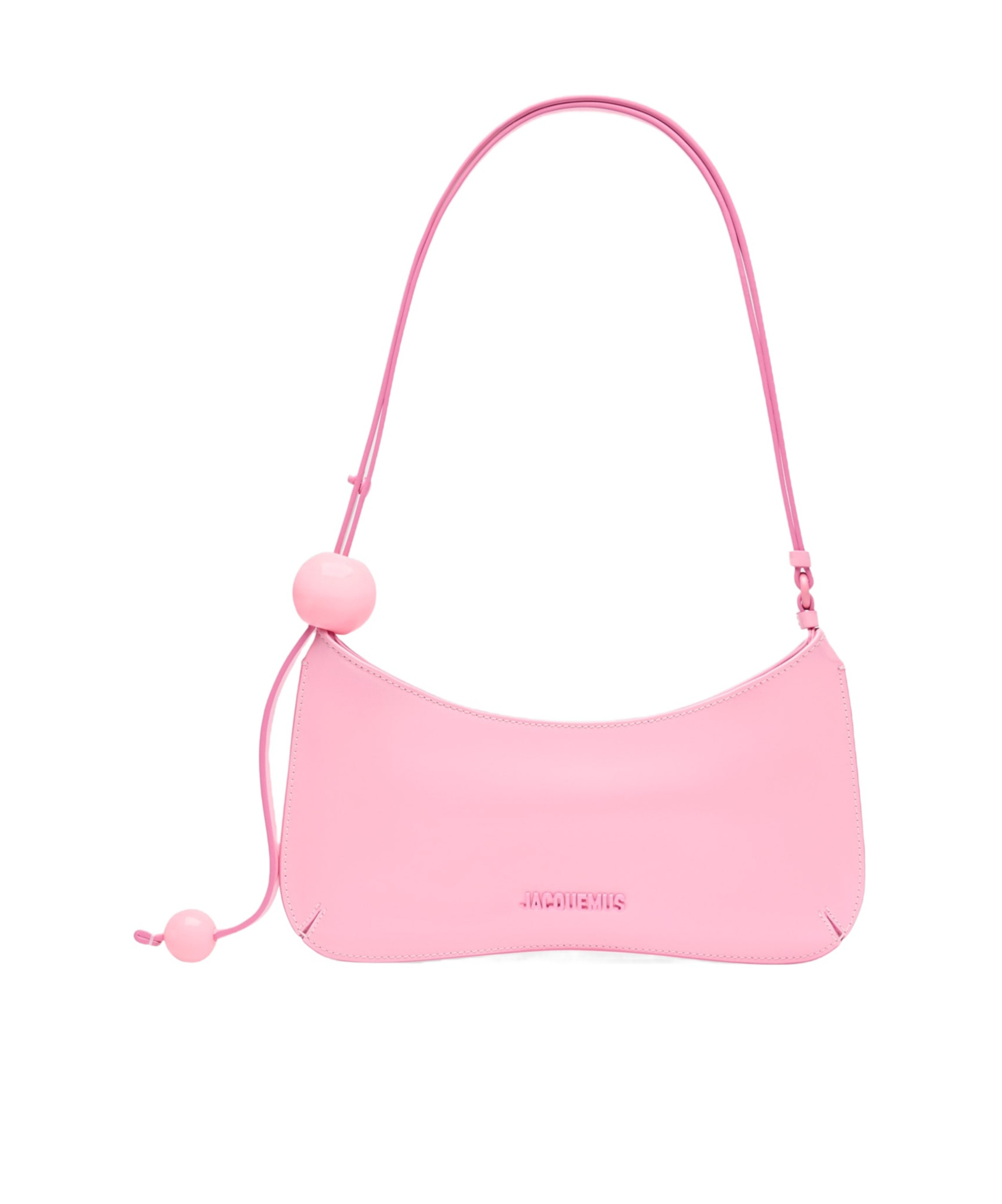 Jacquemus Le Bisou Perle Leather Shoulder Bag In Pink