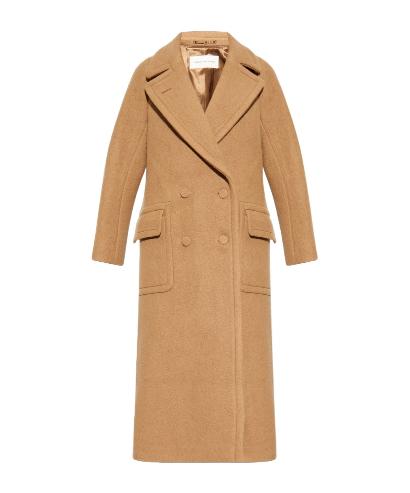 Shop Dries Van Noten Double Breasted Coat In Nude