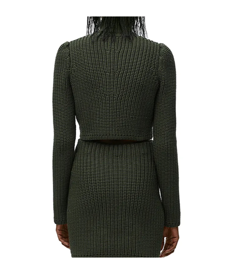 Loewe Cropped Cardigan In Technical Knit In Green