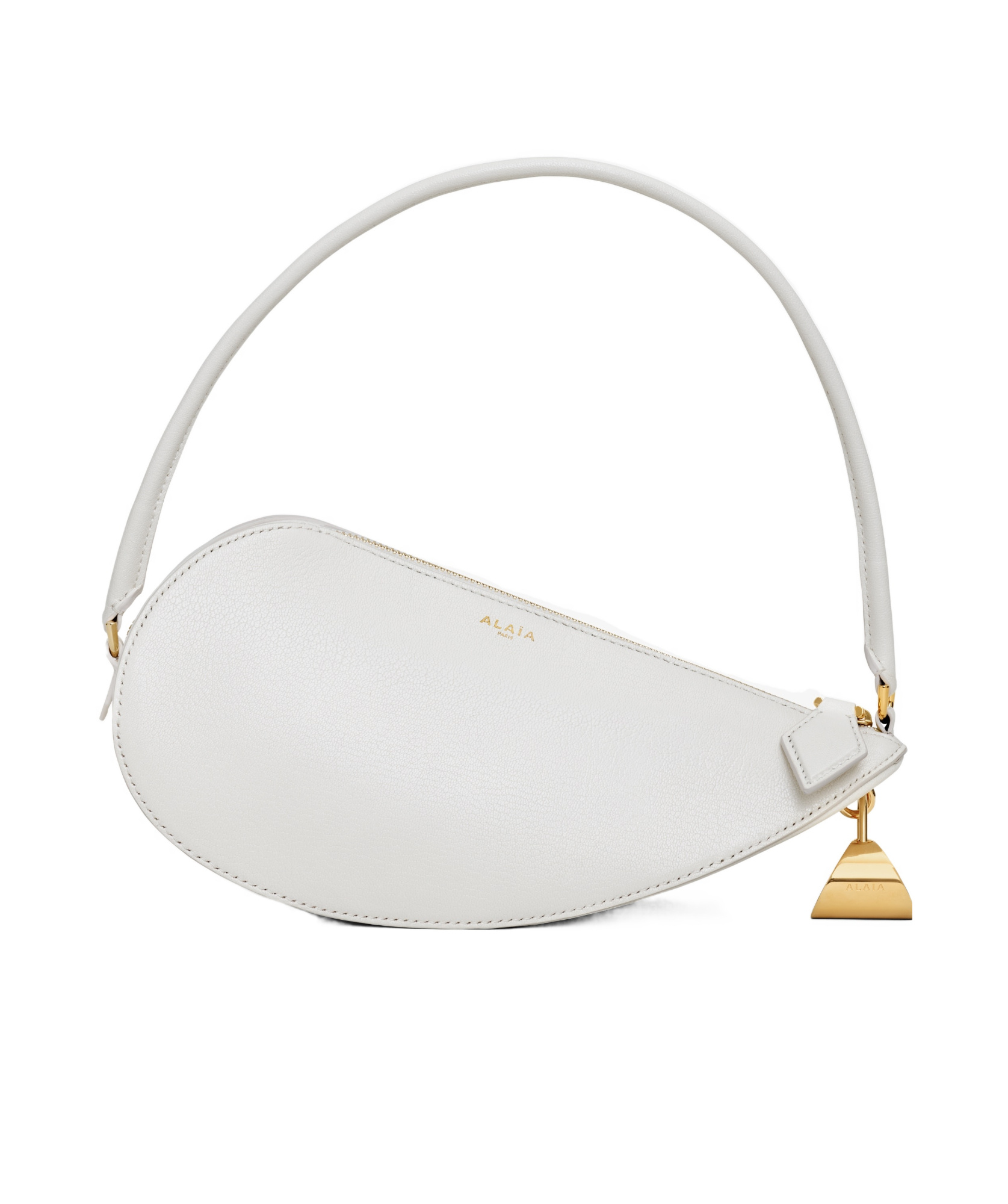 Shop Alaïa Le Demi-ceiur Half-heart Shoulder Bag In White