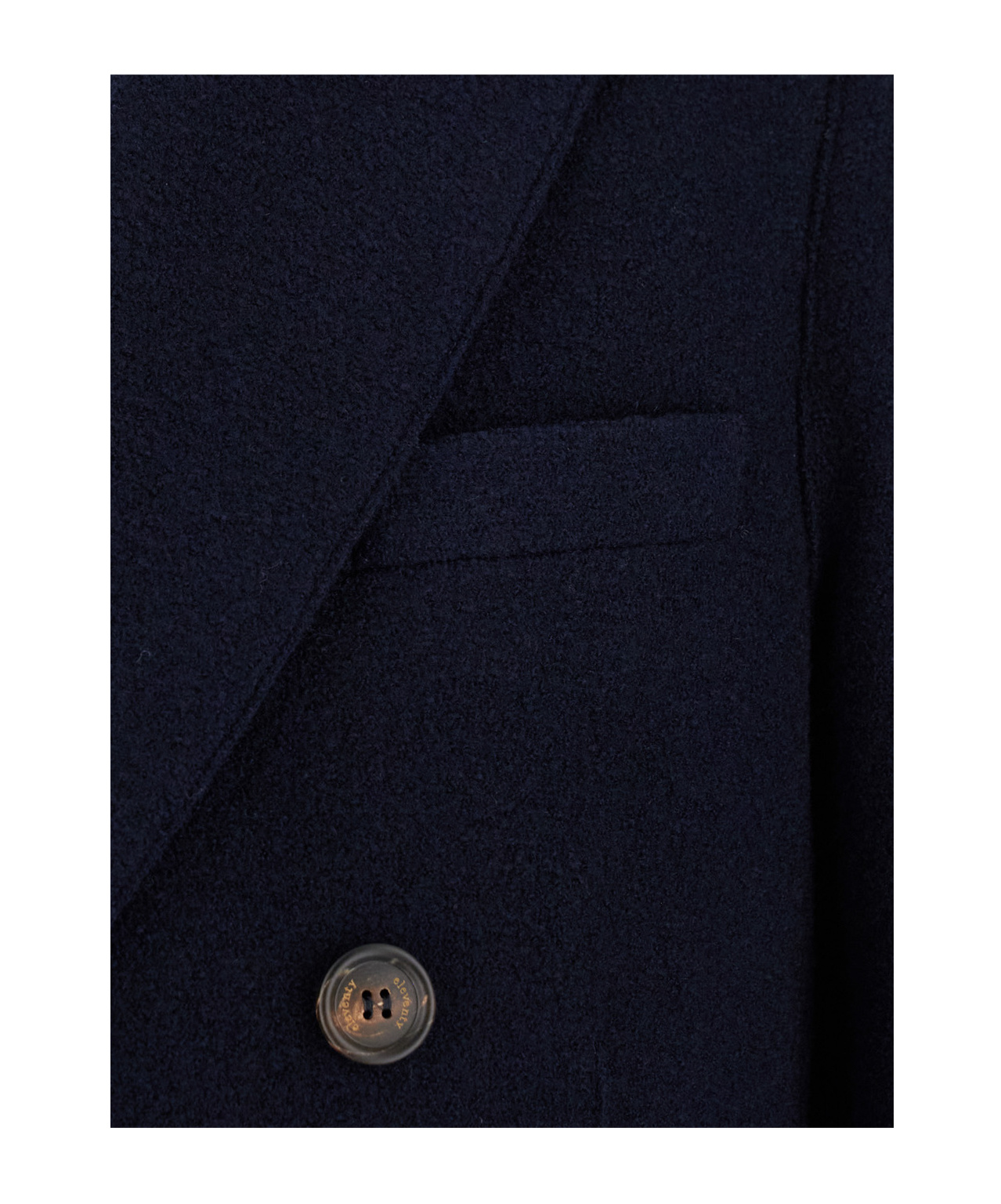 Eleventy Blue Double-breasted Coat With Peak Revers In Fabric Man In Black