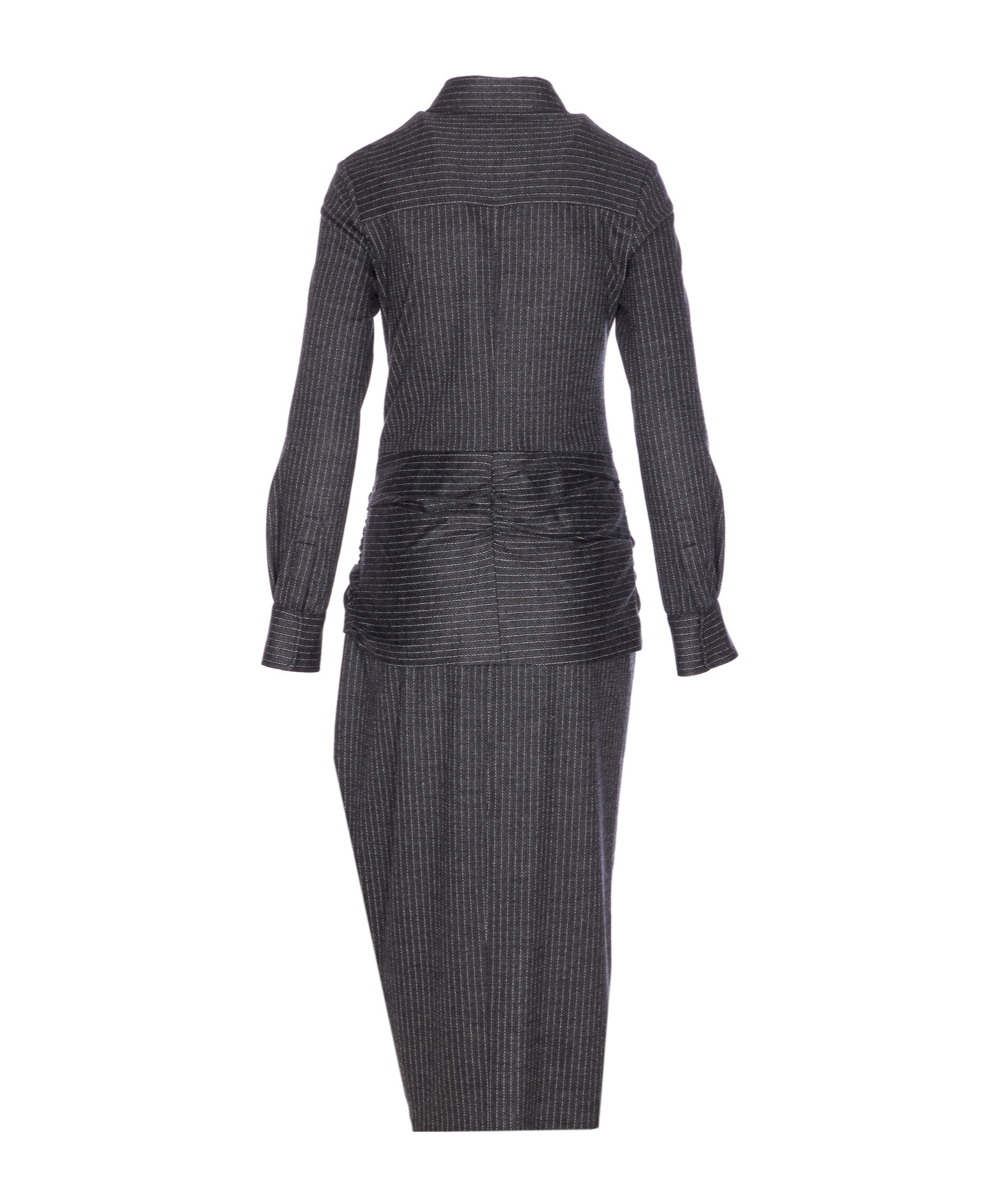 Isabel Marant Wrap Dress With Belted Waist And Stripes In Black