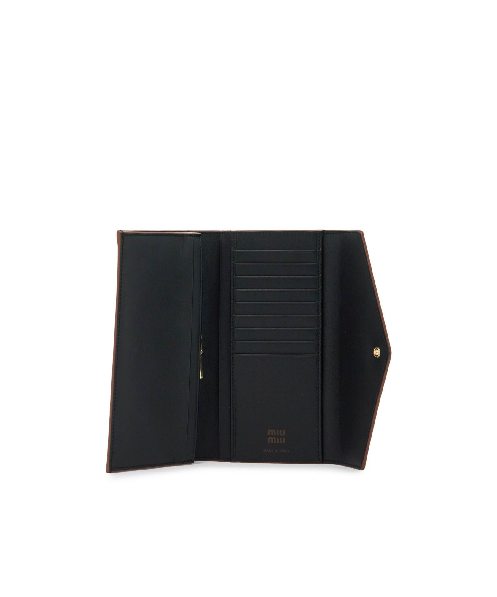 Miu Miu Logo Wallet In Black