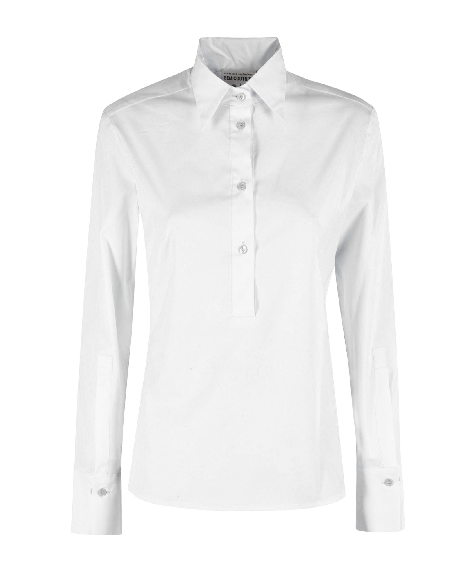 Semicouture Button-down Long-sleeved Shirt In White