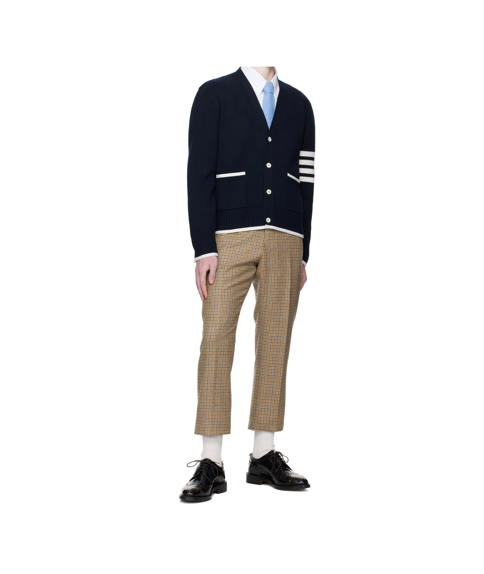 Thom Browne Checked Straight-leg Trousers In Brown