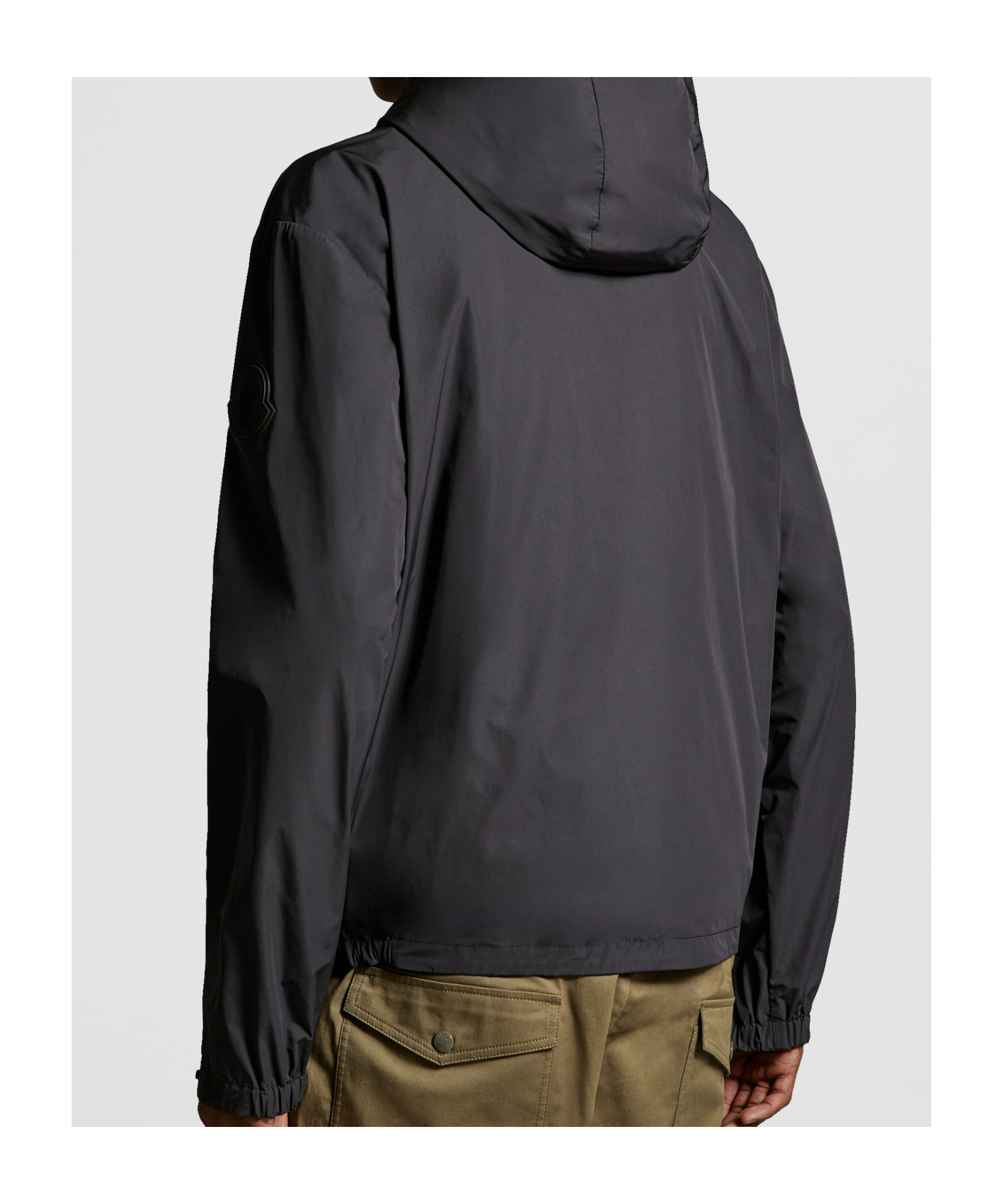 Moncler Drawstring Hooded Jacket In Black