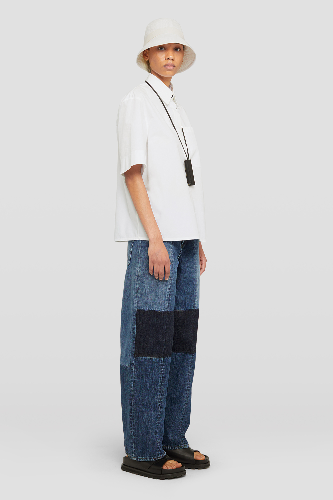 Jil Sander Straight-leg Cotton Trousers In Blue