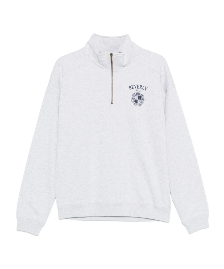 Sporty And Rich Quarter-zip Pinted Sweatshirt In Multi