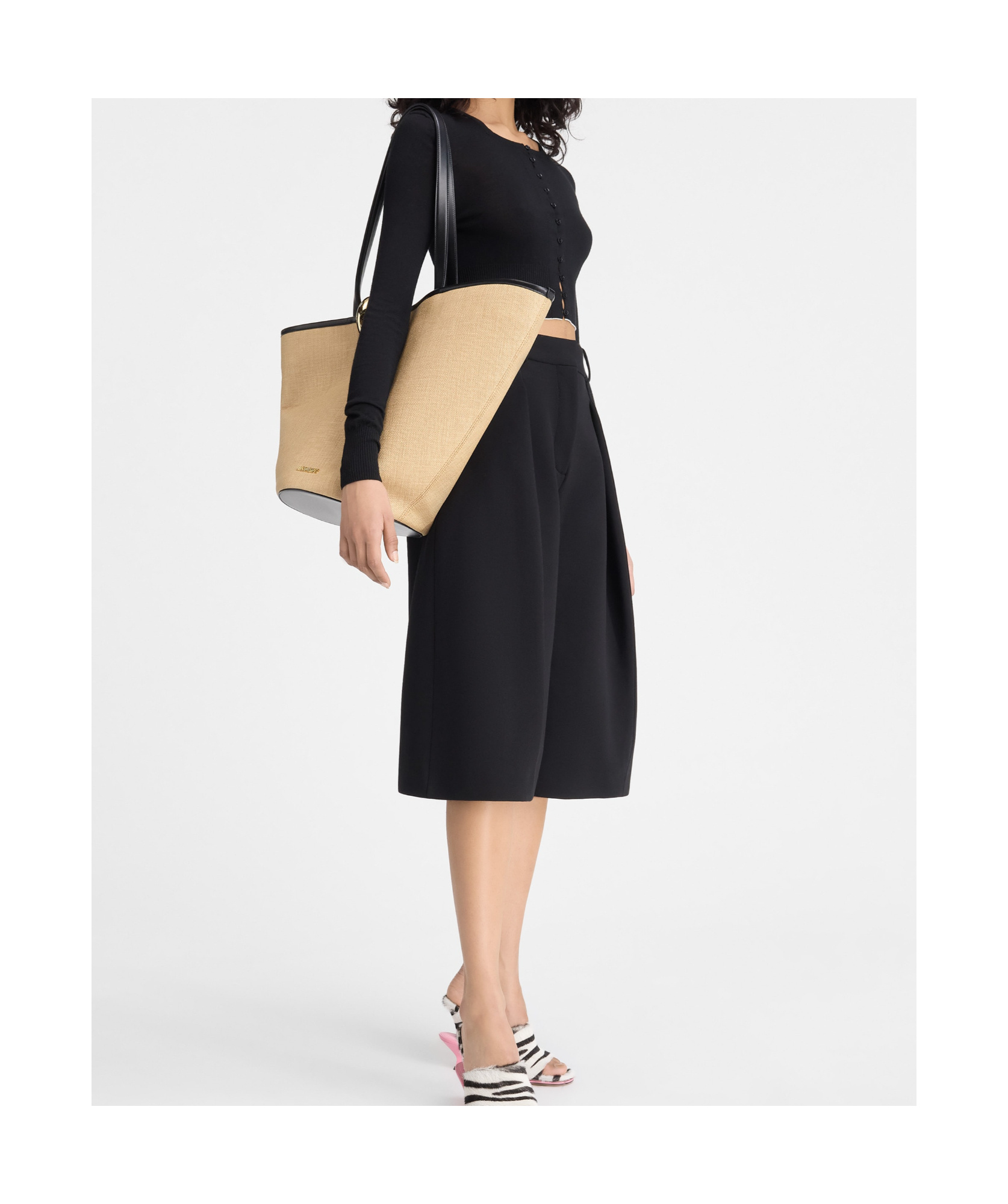 Jacquemus Woman Cardigan Black Size 6 Virgin Wool, Polyamide In Black