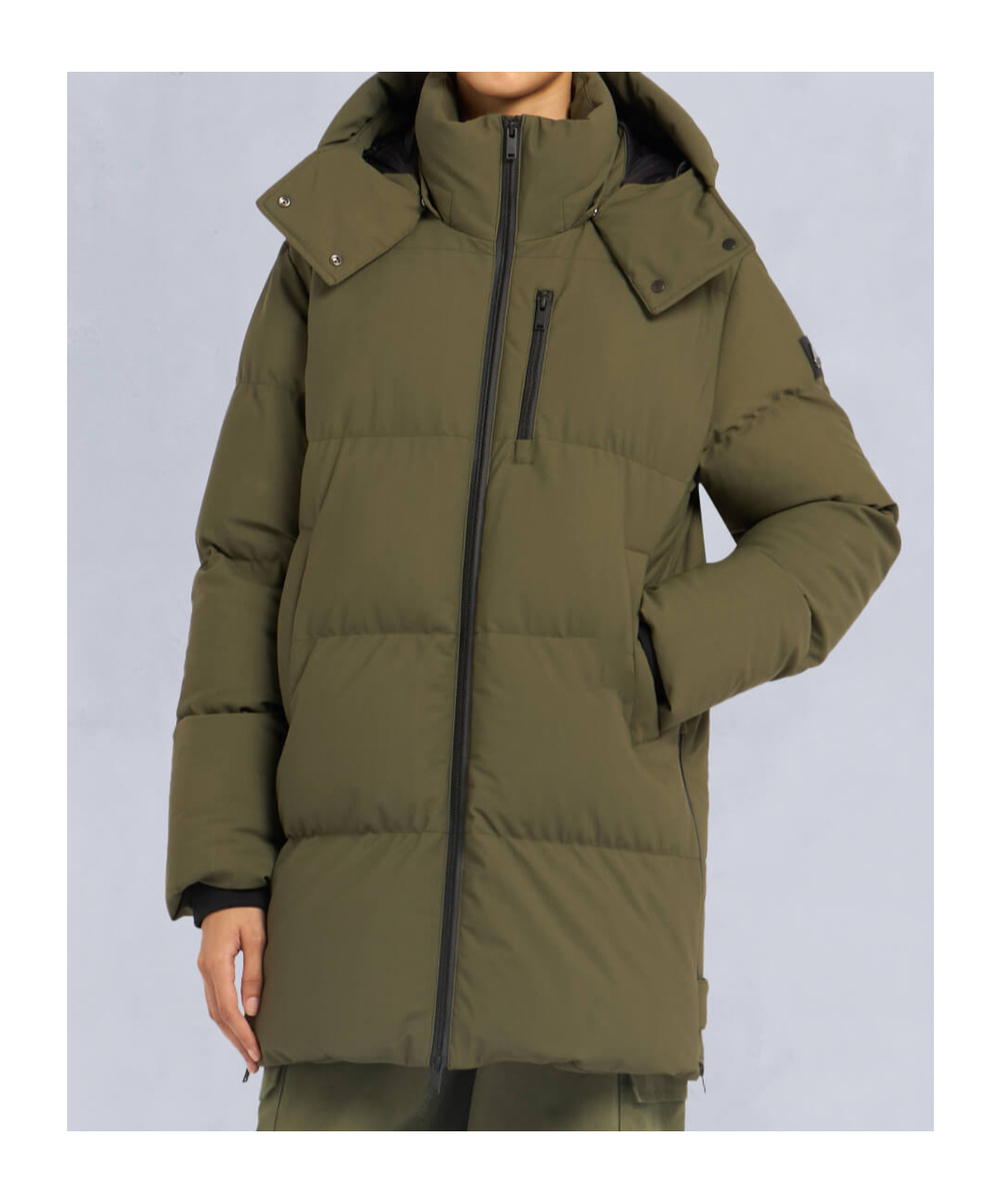 Moose Knuckles Chelia 3q Green Nylon Blend Parka In Green