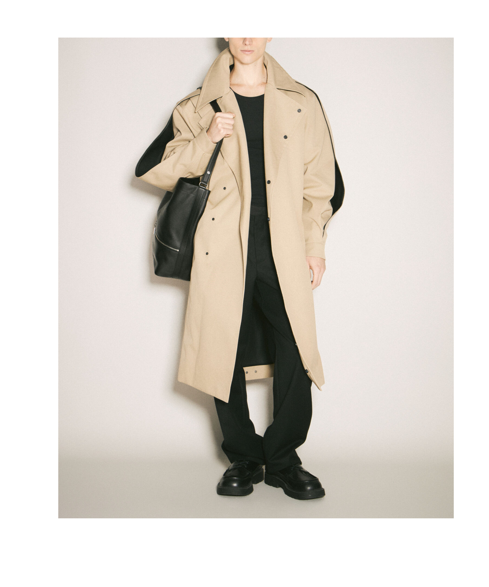 Mugler Belted Trench Coat In Nude