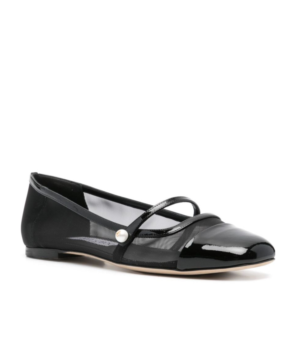 Jimmy Choo Elisa Womens Patent Trim Leather Mary Janes In Black