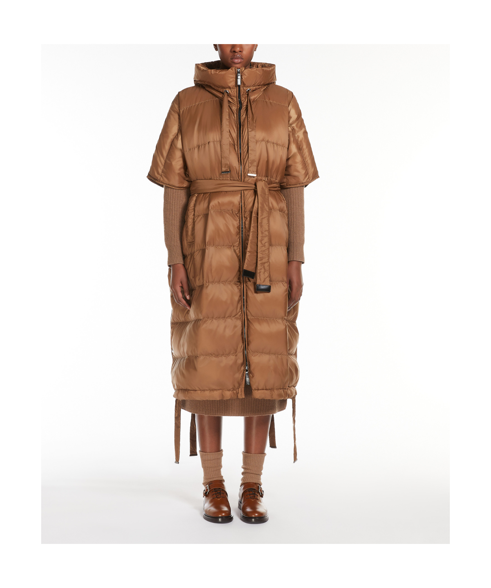 Max Mara Tarpaulin Cloak In Brown