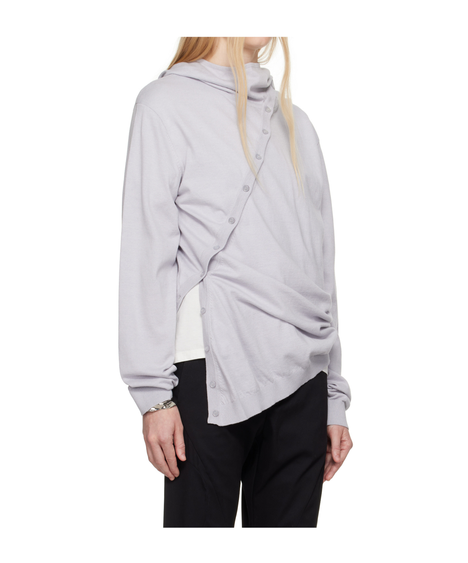 Post Archive Faction (paf) Gray 8.0 Center Knit Hoodie In Gray