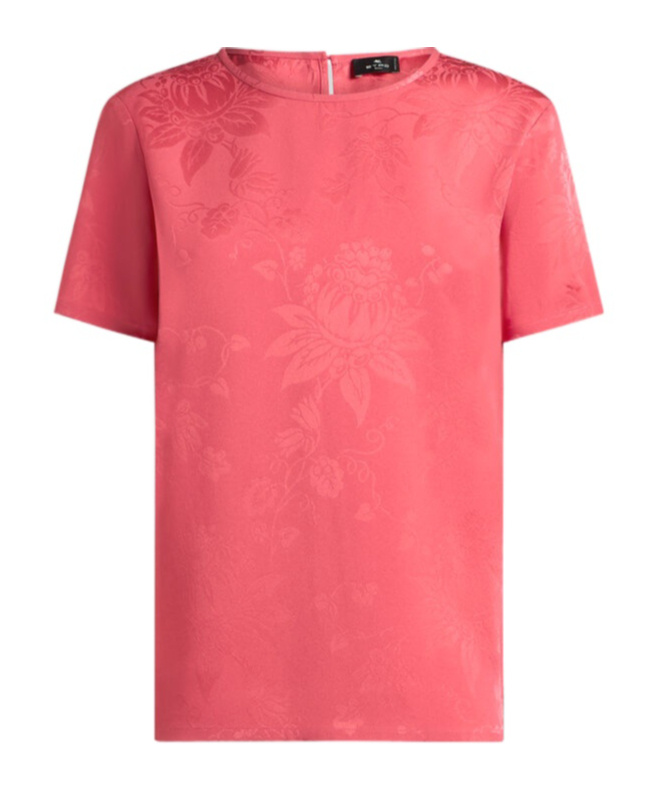 Etro Jacquard-t-shirt In Pink