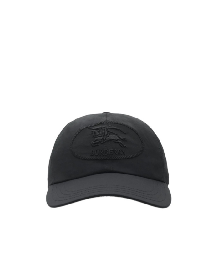 Burberry Knight Stamp Nylon Baseball Cap In Black