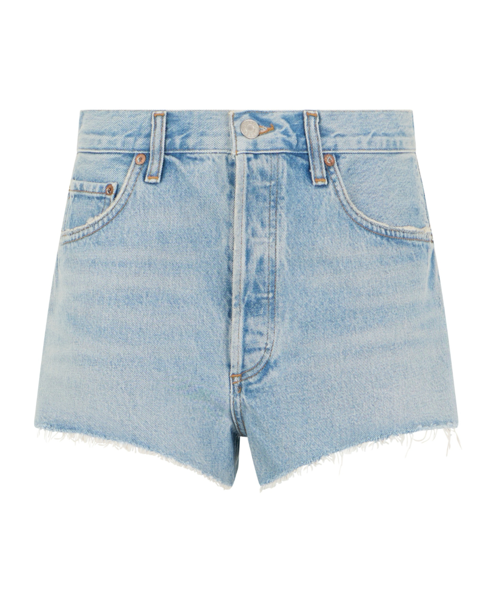 Agolde Denim Shorts With Belt Loops In Blue
