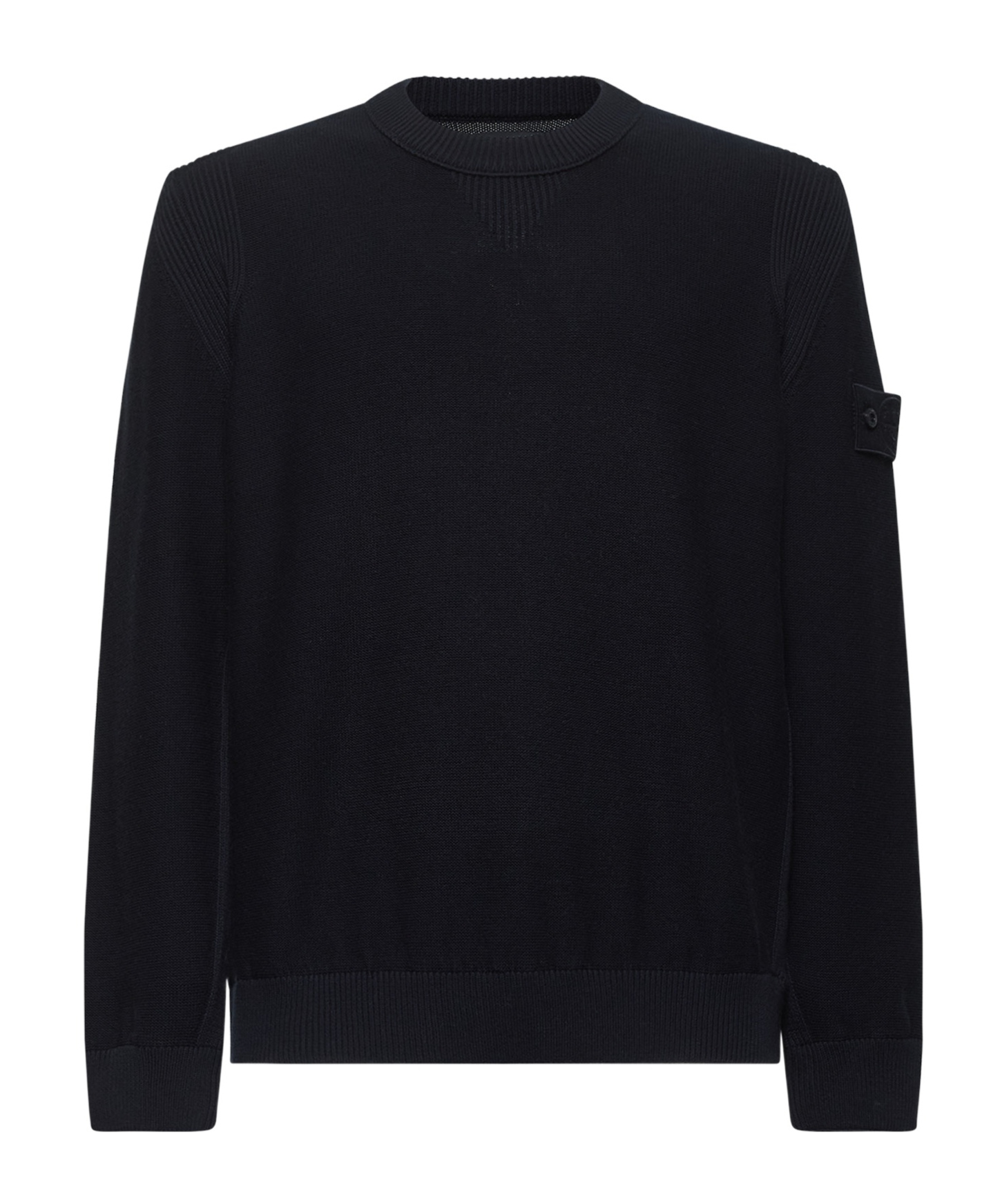 Shop Stone Island Compass-badge Knitted Jumper In Blue