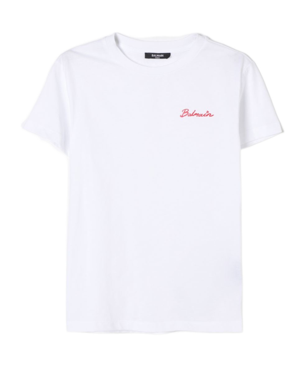 Balmain Open-necked Black Shirt In White