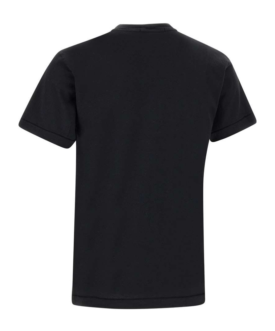 Stone Island Slim Fit Cotton Jersey T-shirt With Compass Patch In Black