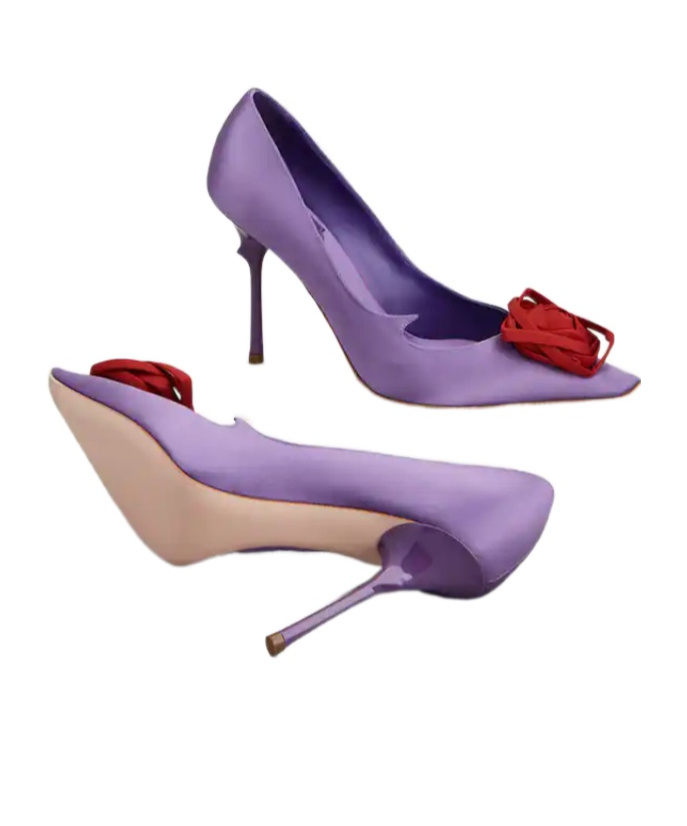 Roger Vivier Rose Vivier Pumps In Satin In Purple
