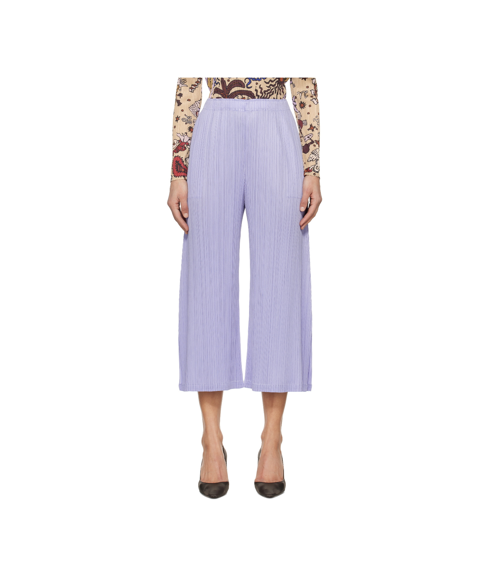Shop Issey Miyake Pleated Trousers In Gray