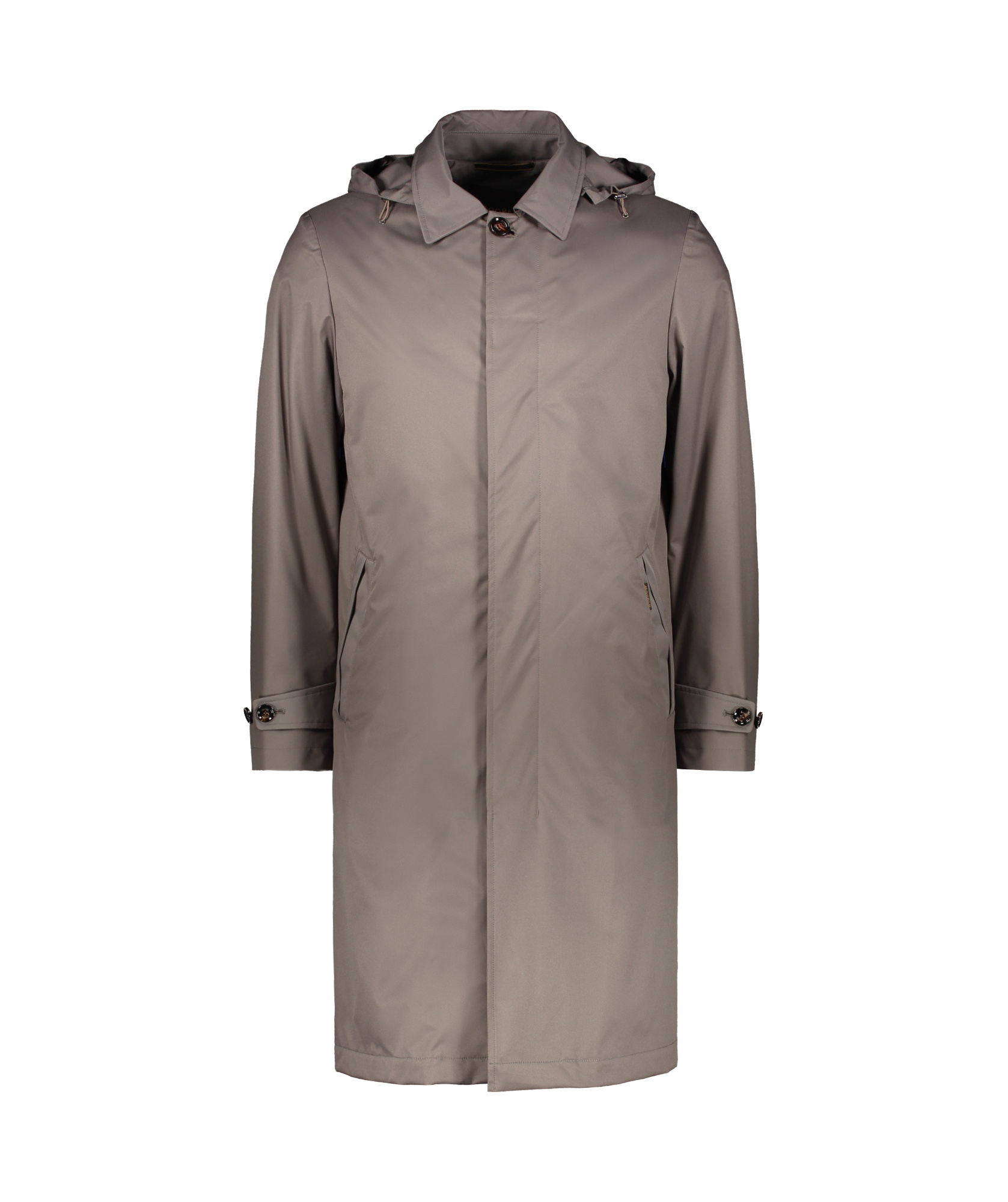 Moorer Hoded Technology Fabric Raincoat In Gray