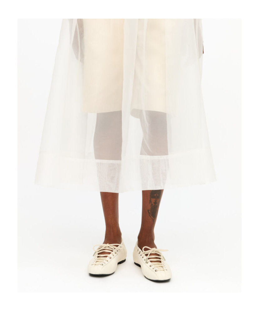 Ganni Lace-up Embellished Recycled Leather Ballet Flats In Neutral