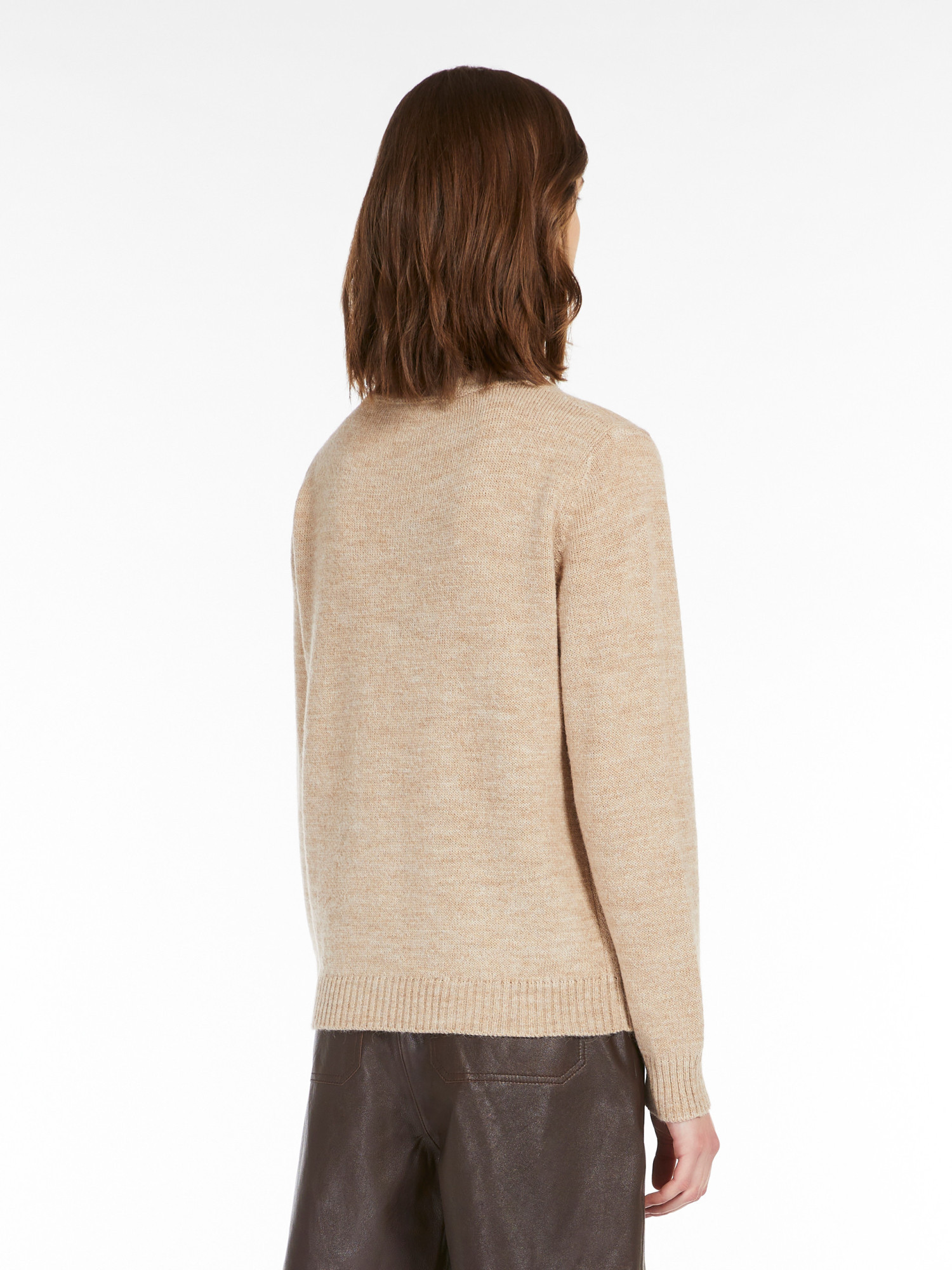 Weekend Max Mara Alpaca And Wool Decal Sweater In Nude