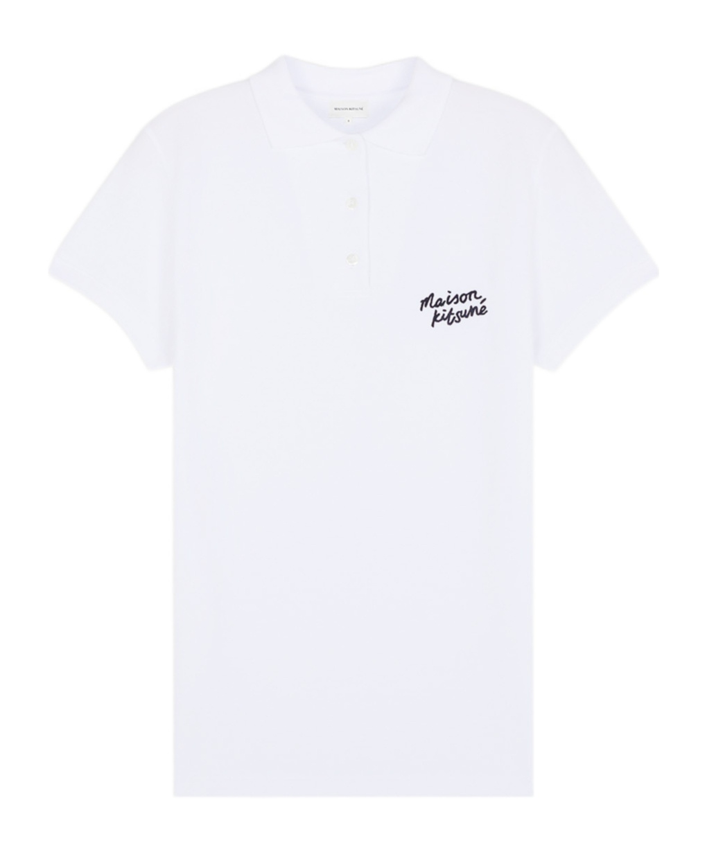 MAISON KITSUNÉ LOGO-EMBROIDERED COTTON POLO TOP
