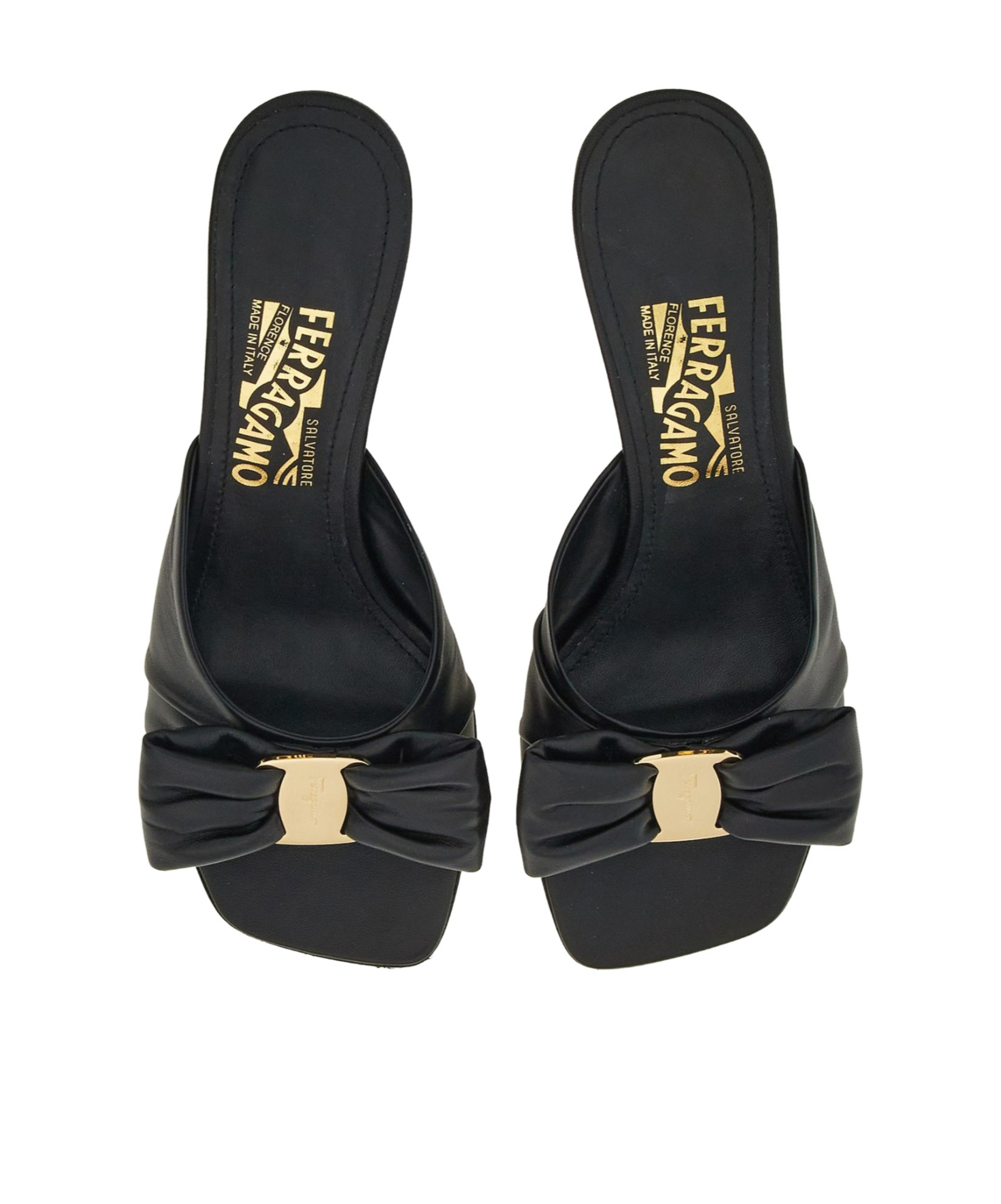 Ferragamo Woman Padded Vara Bow Slide In Black