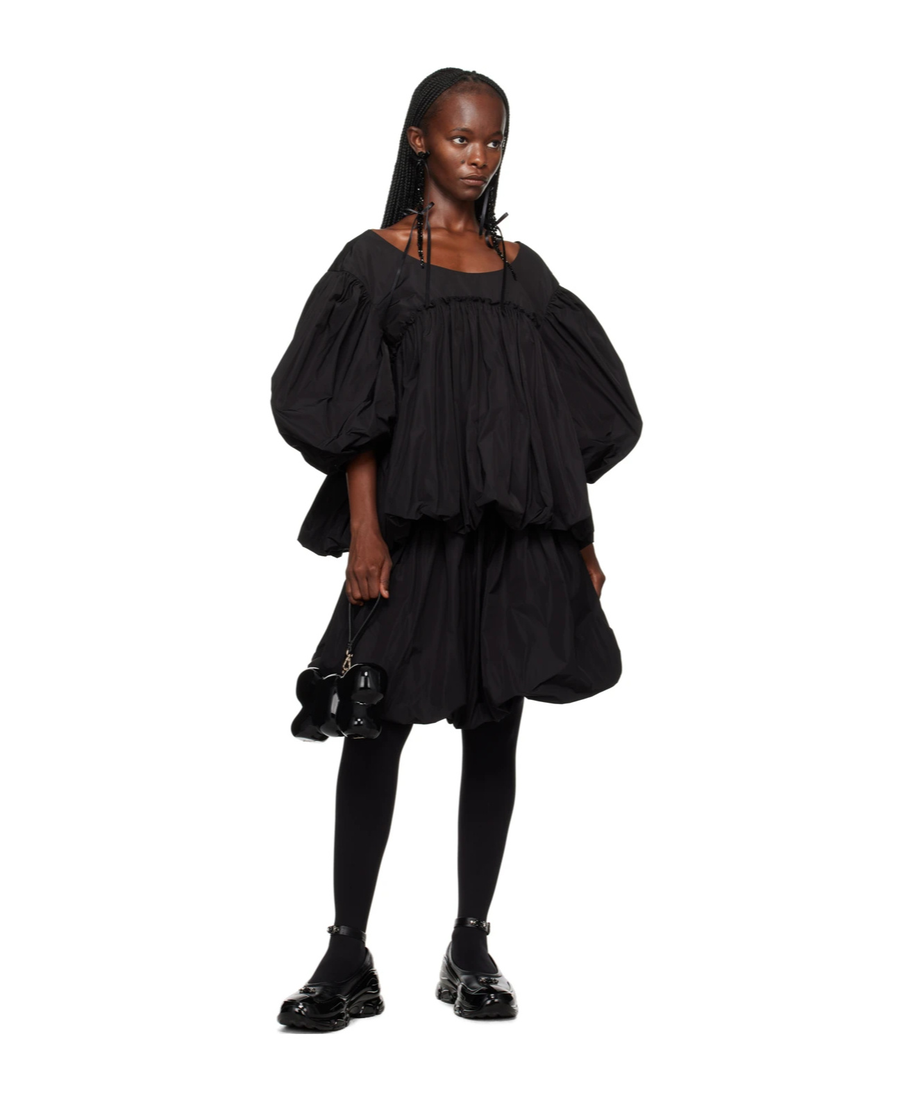 Simone Rocha Black Gathered Blouse In Black