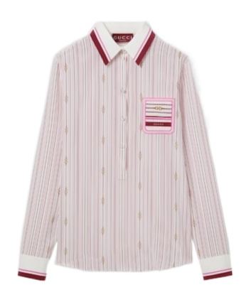 Gucci Printed Silk Shirt In White