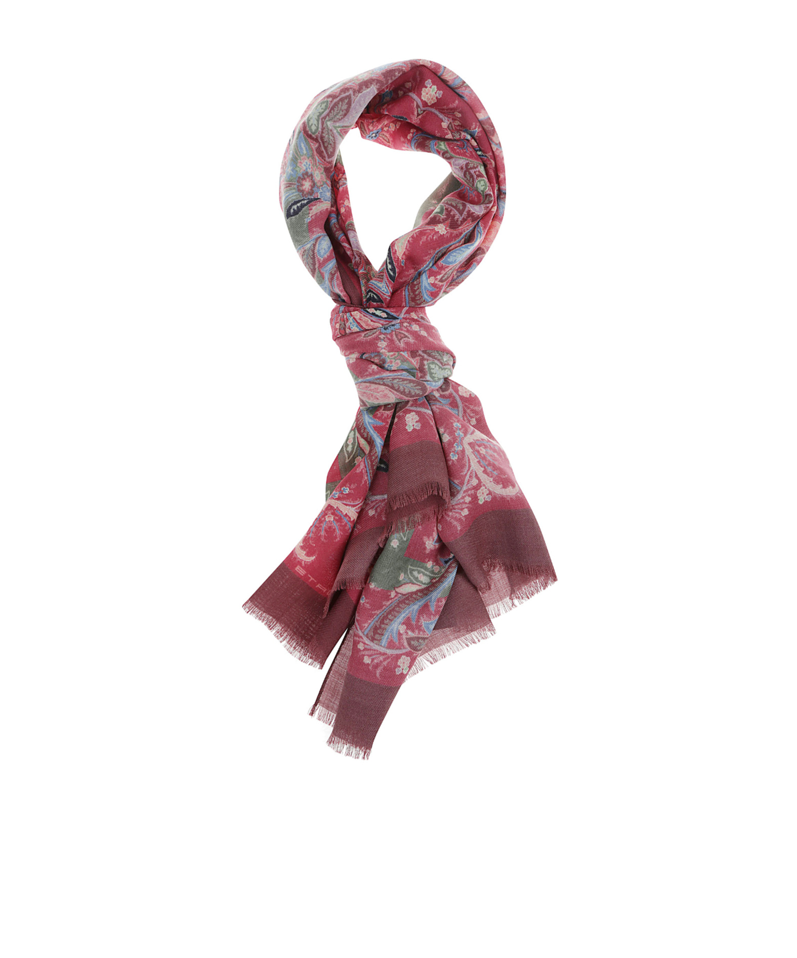 Etro Paisley Printed Frayed Scarf