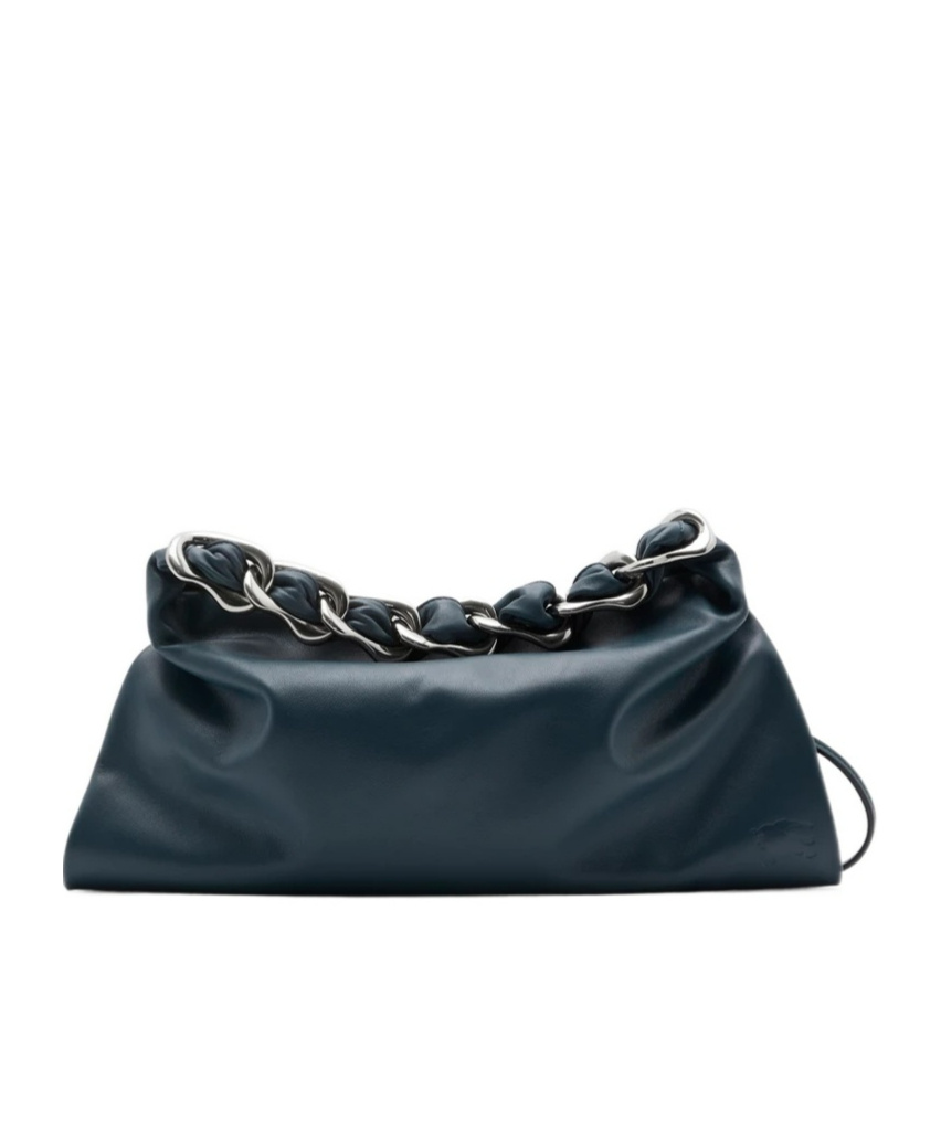 Burberry Small Swan Leather Shoulder Bag In Blue