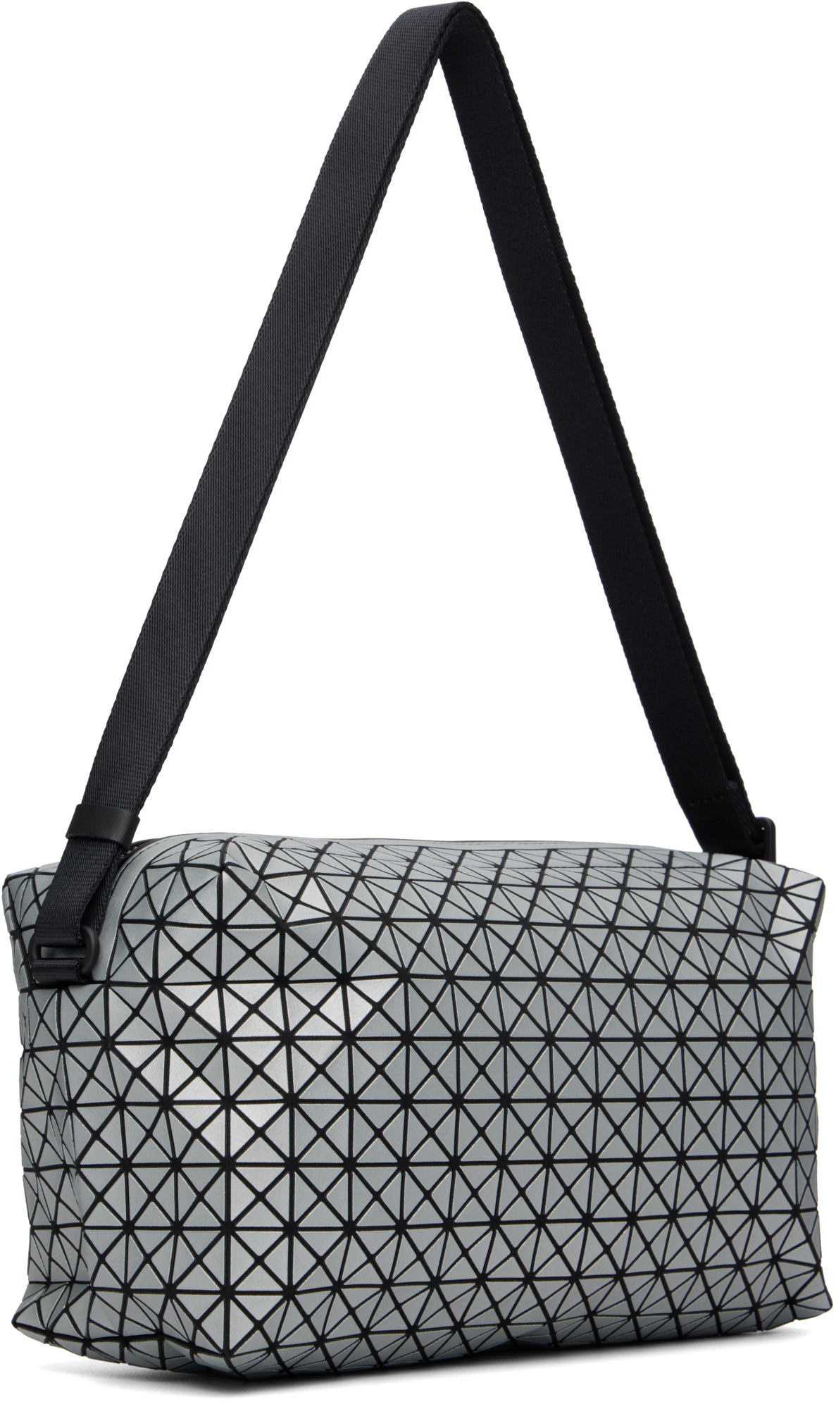 Bao Bao Issey Miyake Saddle Reflector Crossbody Bag In Silver