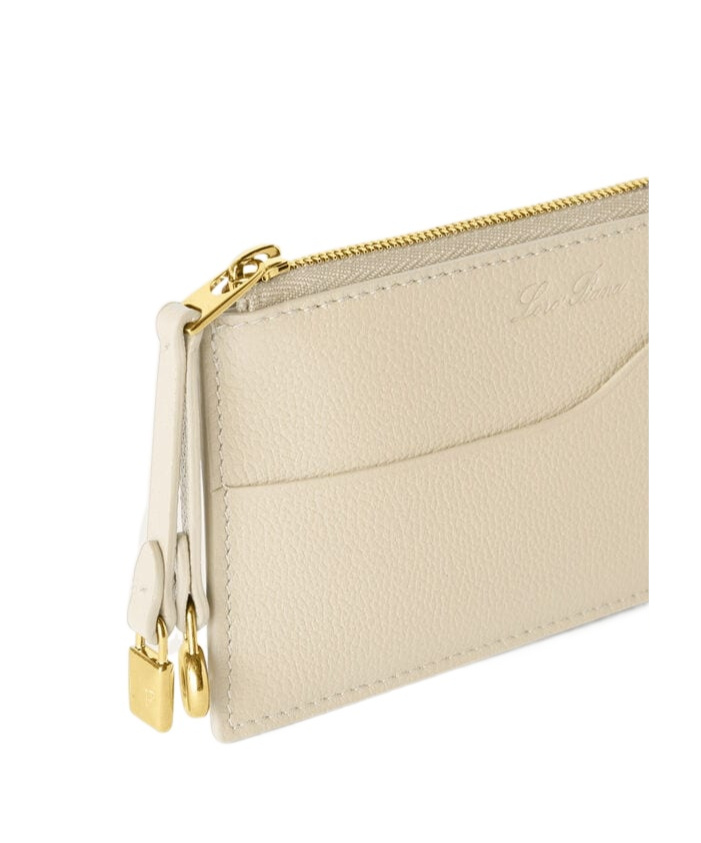 Loro Piana Extra Zipper Wallet In Nude