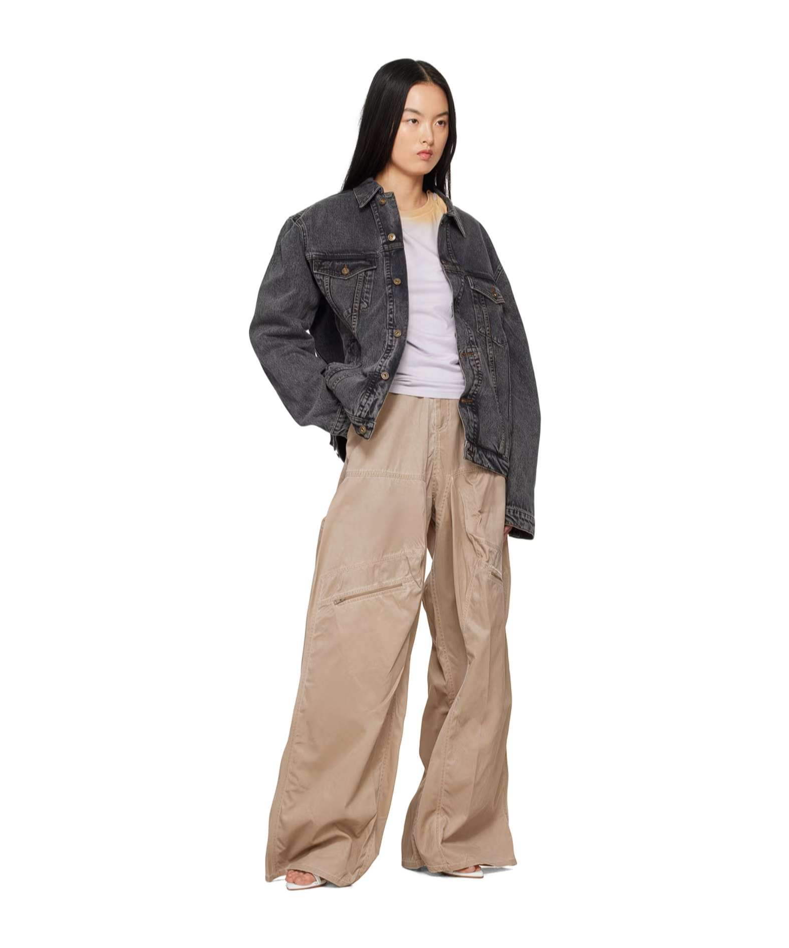 Y/PROJECT WIRE LAPEL DENIM COAT
