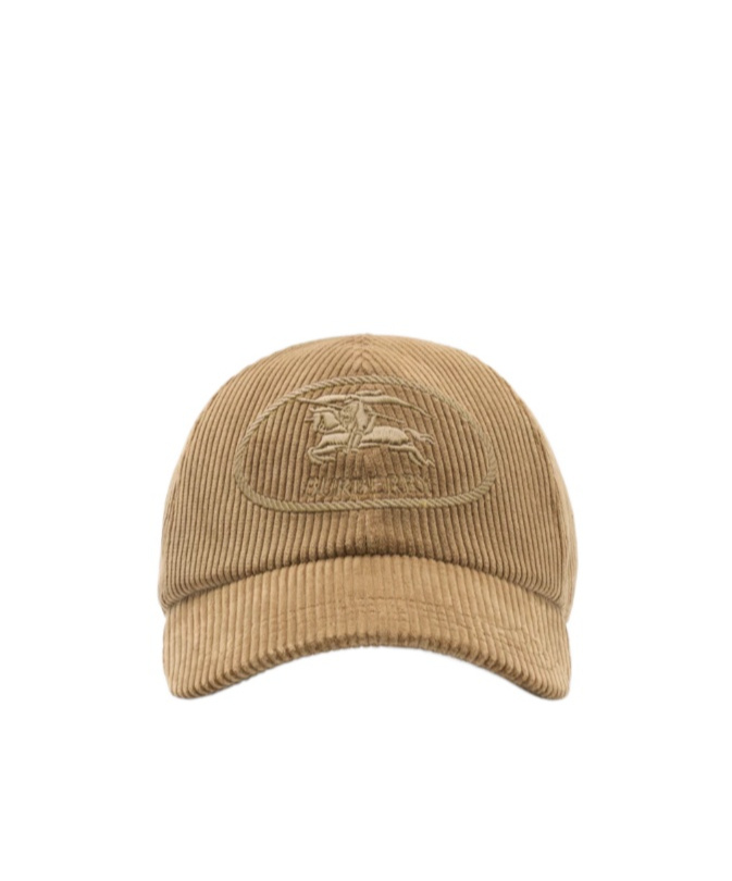Burberry Knight Stamp Corduroy Baseball Cap In Brown