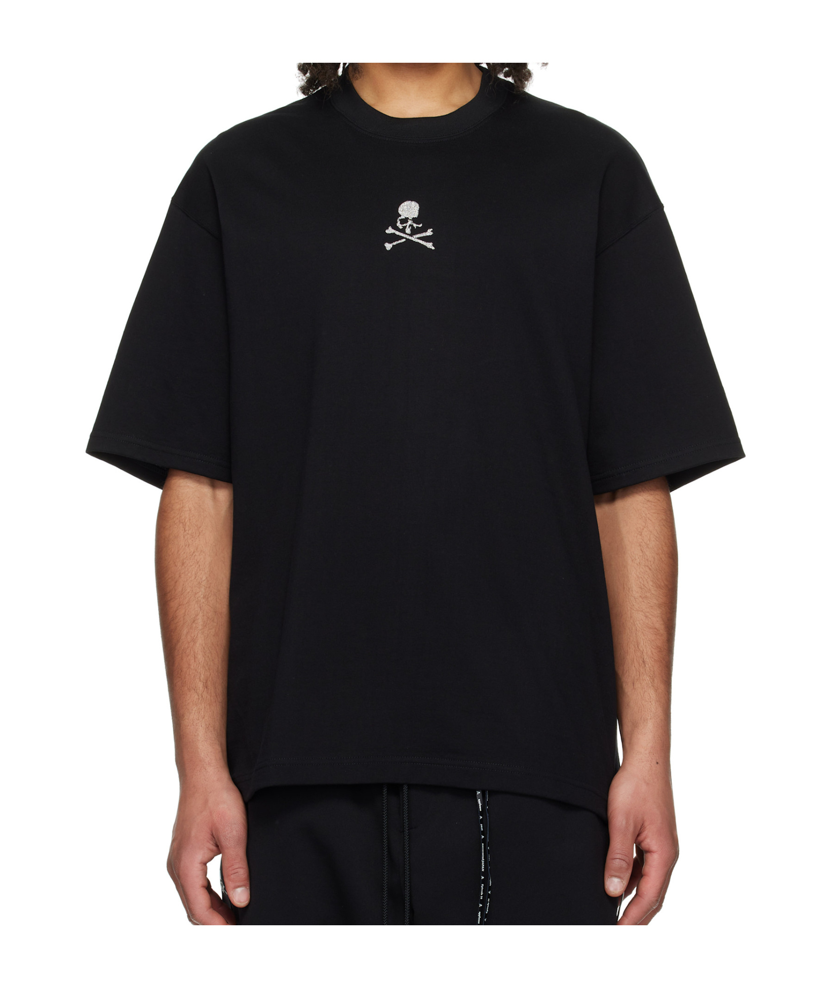 Mastermind Japan Wool T-shirt With Unique Skull Design And Adjustable Hem In Black