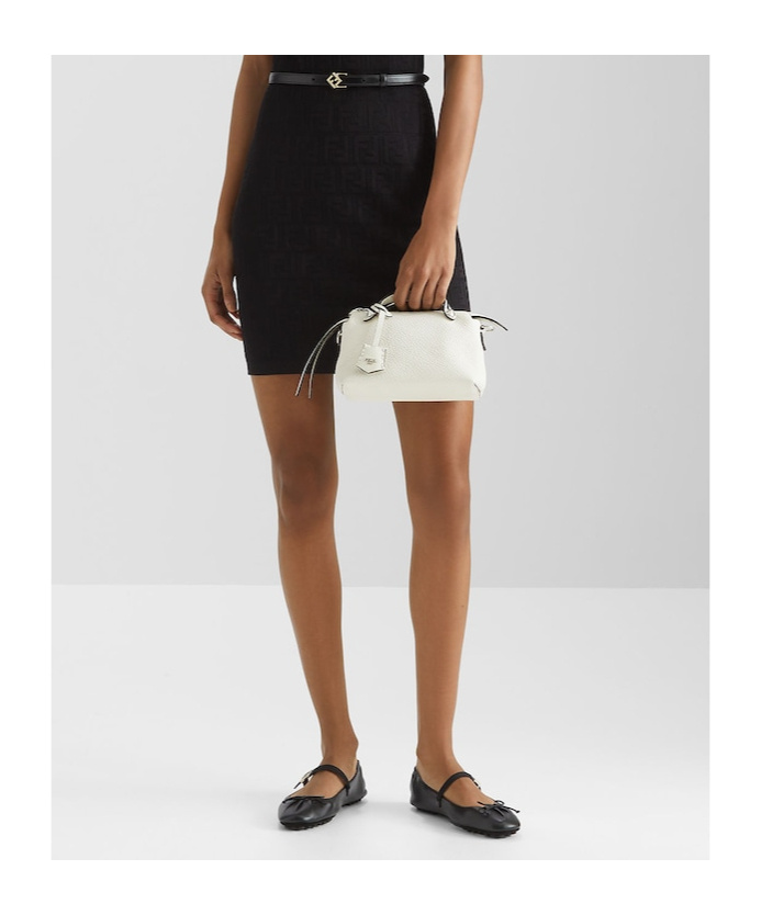 Fendi By The Way Selleria Mini Boston Bag In White