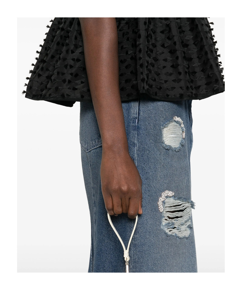 Simone Rocha Distressed-effect Midi Skirt In Blue